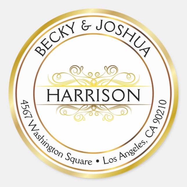 Etiqueta de la dirección redonda del Personalizado (Anverso)