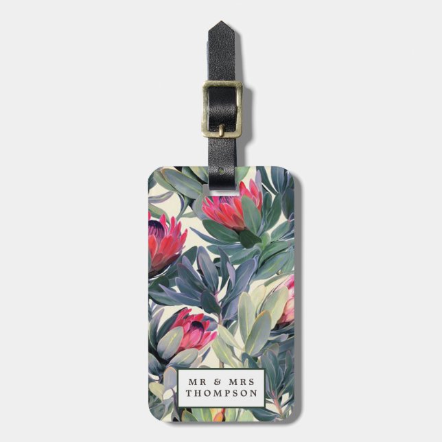 etiqueta de la etiqueta del equipaje floral de hoj (Frente Vertical)