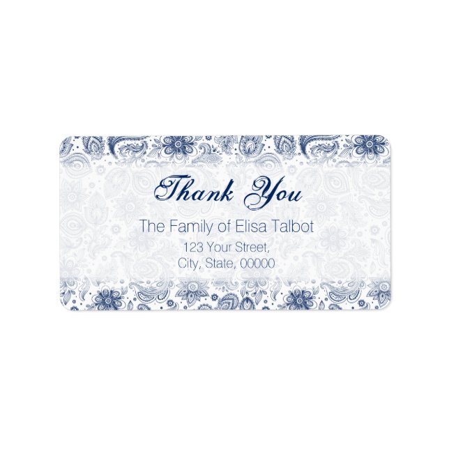 Etiqueta de la familia de patrones florales de col (Frente)