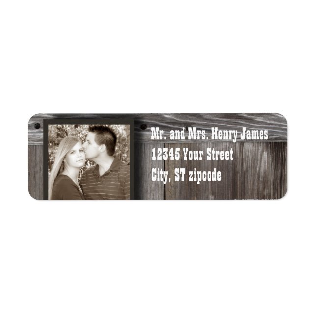 etiqueta de la foto de barn wood (Frente)