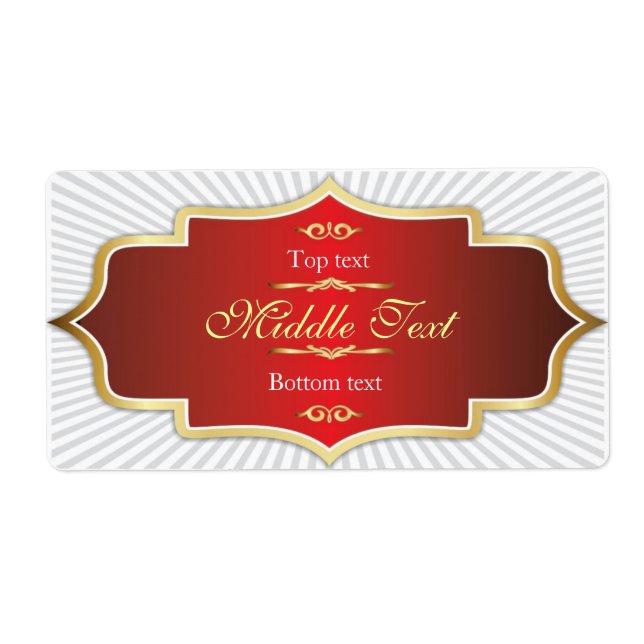 Etiqueta de la jalea del estilo de la moda Rojo (Frente)