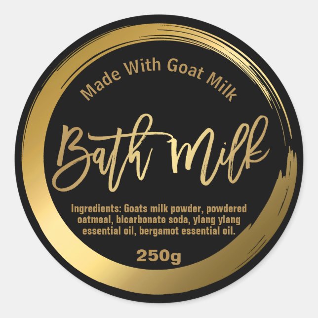 Etiqueta de la leche de baño de personalizable (Anverso)