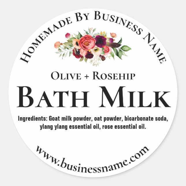 Etiqueta de la leche de baño de personalizable (Anverso)
