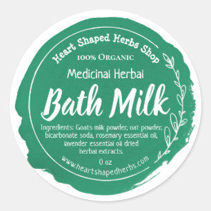 Etiqueta de la leche de hierbas hechas a mano con