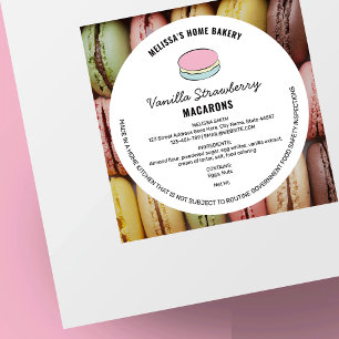 Etiqueta de la ley de la cabaña de Macarons con in