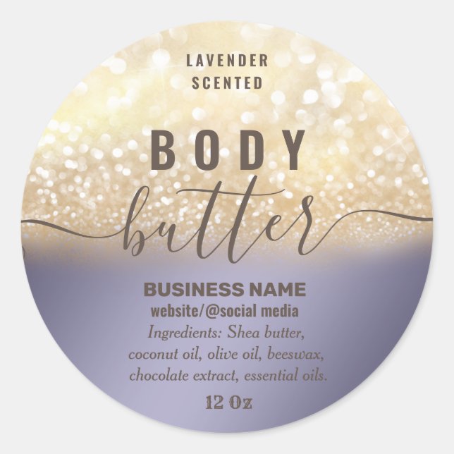 Etiqueta de la mantequilla purpurinoso de oro de l (Anverso)