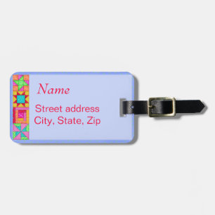 Etiqueta de la máquina de coser o de las maletas d