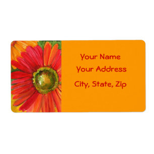 Etiqueta de la margarita del Gerbera