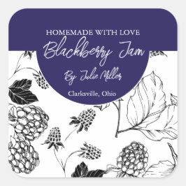 Etiqueta de la mermelada de Blackberry casera en b
