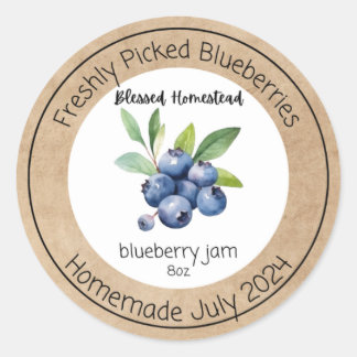 Etiqueta de la mermelada de Blueberry