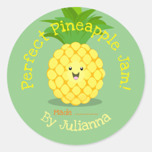 Etiqueta de la mermelada personalizado de piña