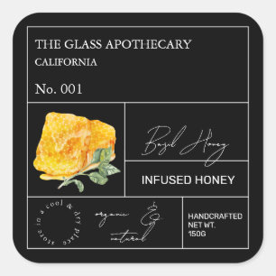 Etiqueta de la miel con perfusión de Apothecary Ba