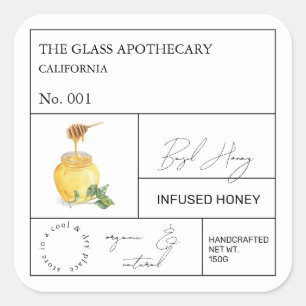 Etiqueta de la miel con perfusión de Apothecary Ba