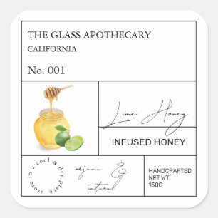 Etiqueta de la miel con timbre apothecal