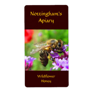 Etiqueta de la miel de la abeja