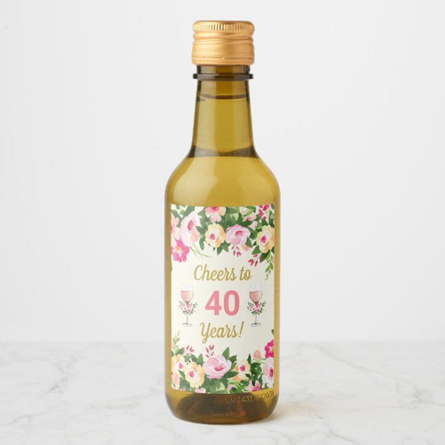 Etiqueta de la minibotella de cumpleaños (Anverso)