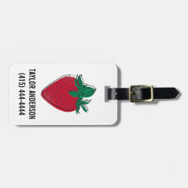 Etiqueta de la mochila de la fresa