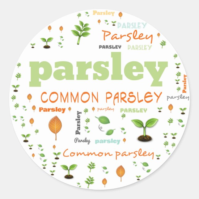 ETIQUETA DE LA PALABRA HERB - PARSLEY (Anverso)