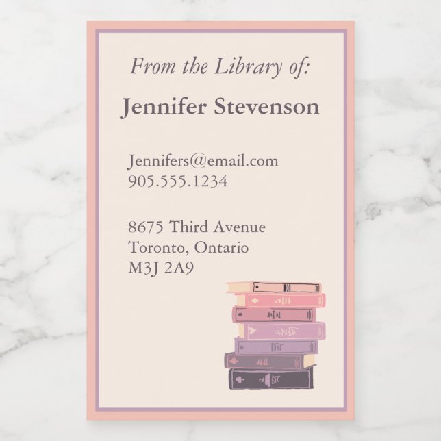 Etiqueta de la placa de biblioteca (Etiqueta única)