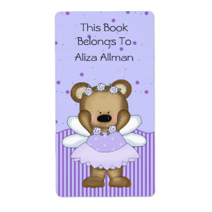 Etiqueta de la placa de la biblioteca del oso azul