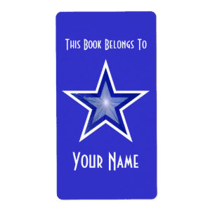 Etiqueta de la placa de la estrella azul oscuro