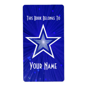 Etiqueta de la placa de la estrella azul oscuro de