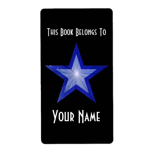 Etiqueta de la placa de la estrella azul oscuro gr (Frente)
