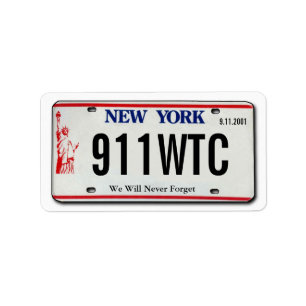 Etiqueta de la placa de la matrícula 911 Memorial