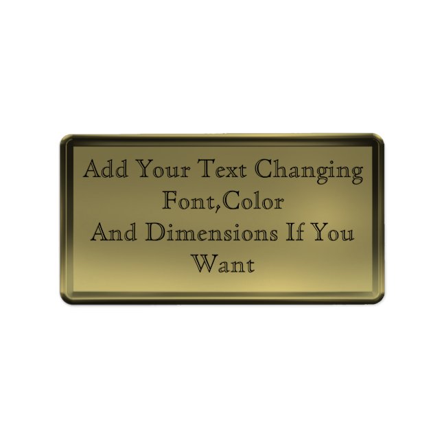 Etiqueta de la placa dorada (Frente)