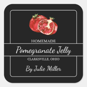 Etiqueta de la plaza de la gelatina casera negra