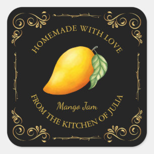 Etiqueta de la plaza de mango casera vintage