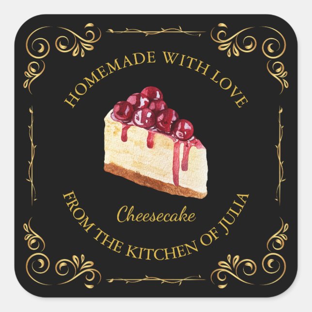 Etiqueta de la plaza del Quesecake casera (Anverso)