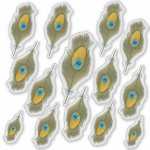 Etiqueta de la pluma del pavo real