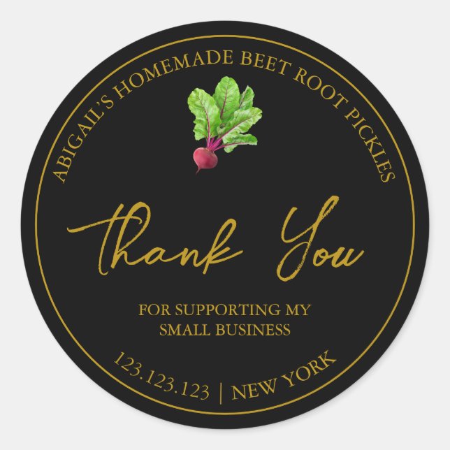 Etiqueta de la raíz de remolacha casera simple (Anverso)