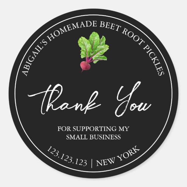 Etiqueta de la raíz de remolacha casera simple (Anverso)