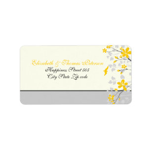 Etiqueta de la rama de la magnolia amarilla, boda