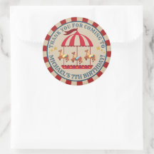 Etiqueta de la ronda de cumpleaños del carnaval de