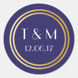 Etiqueta de la ronda de oro de la marina de Pegati