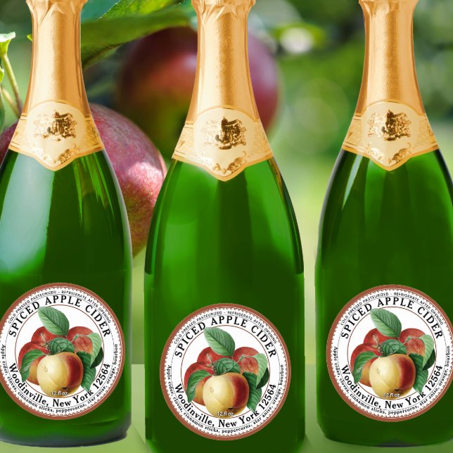 Etiqueta de la sidra de Apple picada pasteurizada  (Subido por el creador)