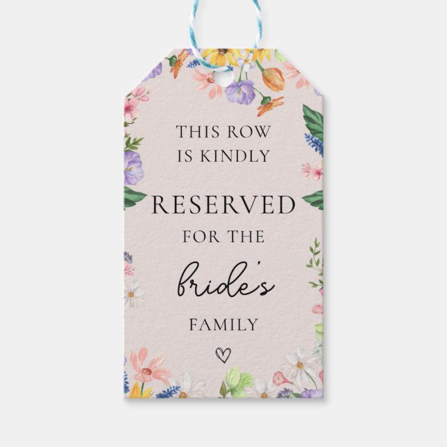 Etiqueta de la silla reservada de la boda de prima (Anverso)