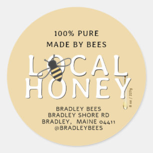 Etiqueta de la tapa amarilla de la abeja fina con 