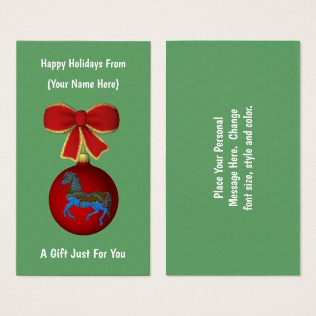 Etiqueta de la tarjeta de regalo navideña de los N (Anverso y reverso)