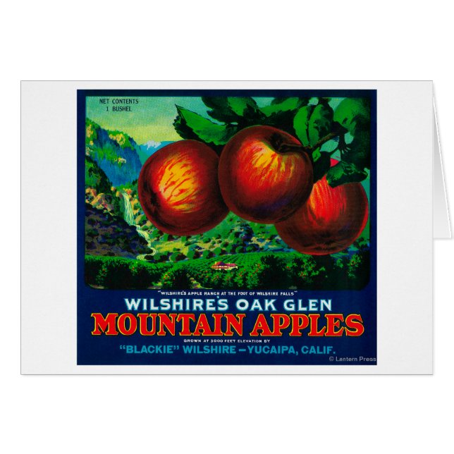 Etiqueta de la tasa de Apple Oak Glen de Wilshire (Anverso (Horizontal))