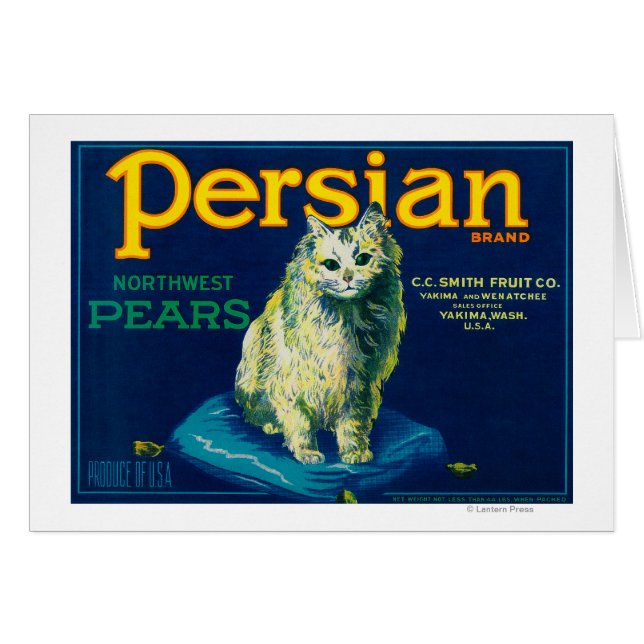 Etiqueta de la tasa persa Yakima, WA (Anverso (Horizontal))