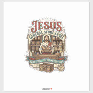 Etiqueta de la tienda general de Jesús Tienda gene