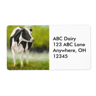 Etiqueta de la vaca lechera de Holstein