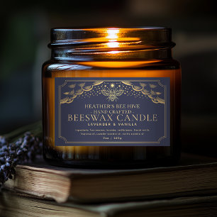 Etiqueta de la vara de la abeja de miel azul edita