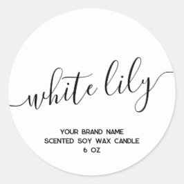 Etiqueta de la vela blanca simple y mínima