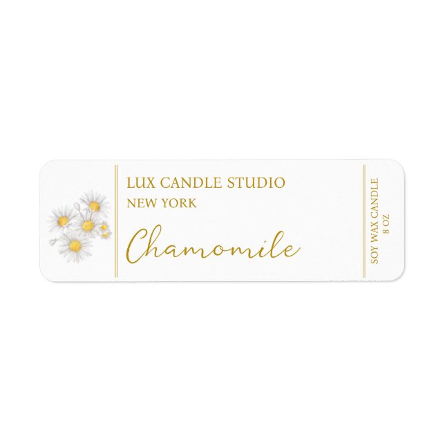 Etiqueta de la vela de Chamomile (Frente)