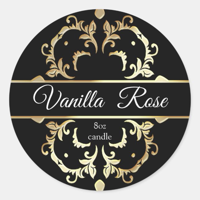 Etiqueta de la vela de contenedor perfumado con ma (Anverso)